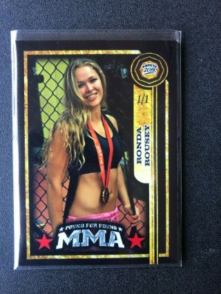 2019 P4p Mma Gold Standard Ronda Rousey Custom Trading Card 1/1 Ufc