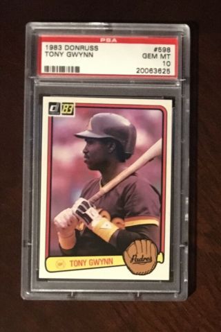 1983 Donruss Tony Gwynn Psa 10 Gem San Diego Padres 598 Centered Well Hof