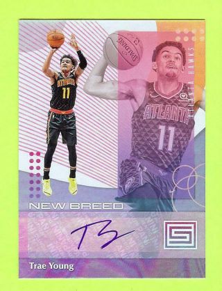 2018 - 19 Panini Status Breed Trae Young Rookie Autograph Auto - Hawks