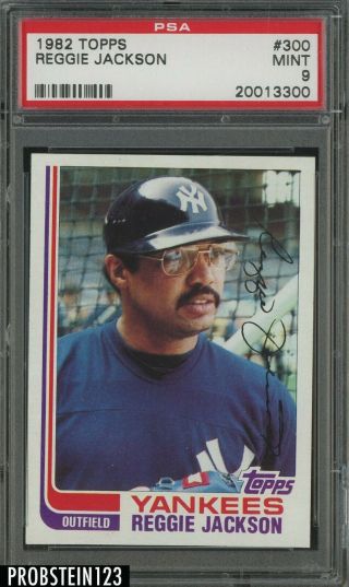 1982 Topps 300 Reggie Jackson York Yankees Hof Psa 9