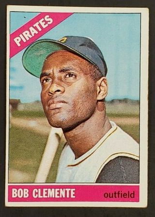 1966 Topps Baseball Card Bob Clemente 300 Vg Range Bv $120