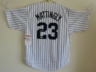 Don Mattingly Signed Auto York Yankees White Pinstripe Jersey Jsa Autograph