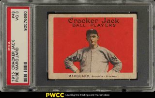 1915 Cracker Jack Rube Marquard 43 Psa 3 Vg (pwcc)