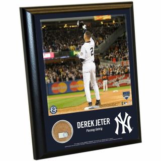 Yankees Derek Jeter 8x10 Plaque With Game Dirt Gift Idea Passing Lou Gehrig