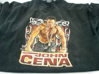 Vintage Wwe John Cena Chain Gang Soldier T - Shirt Double Sided - Rare Black Large