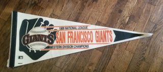 Vintage San Francisco Giants Baseball 1989 Pennant Flag Wincraft,  Very Rare
