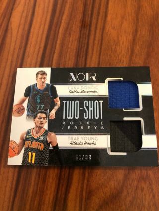 2018 - 19 Panini Noir Luka Doncic Trae Young Dual Rookie Jersey Relic ’D 59/99 RC 3