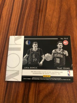 2018 - 19 Panini Noir Luka Doncic Trae Young Dual Rookie Jersey Relic ’D 59/99 RC 4