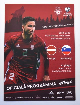 Latvia Vs Slovenia 2020 Uefa European Championship Qualifiers Football Programme