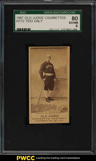 1887 N172 Old Judge Tido Daly Bat In Right,  Cleveland Sgc 6 Exmt (pwcc)