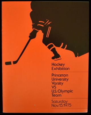 1975 Princeton V Us Olympic Team Hockey Program Mn Cond