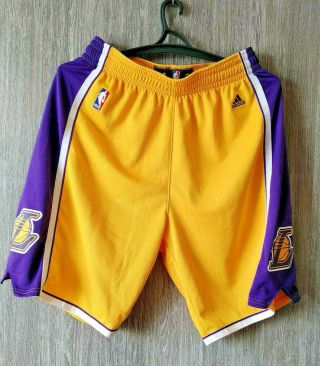 Adidas Los Angeles Lakers Basketball Shorts Swingman Nba Jersey Mens Size Large