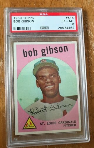 1959 Topps 514 Bob Gibson Ex - Mt 6