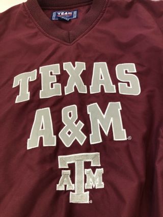 VTG Texas A & M University Jacket Mens Size SMALL Aggies Pullover Red White 2