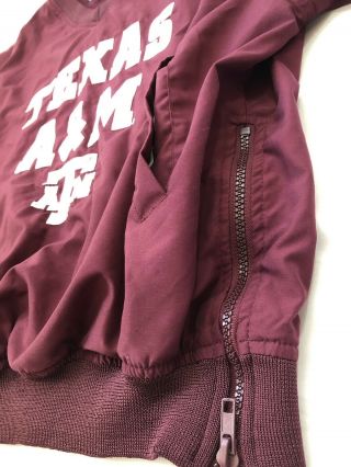 VTG Texas A & M University Jacket Mens Size SMALL Aggies Pullover Red White 5