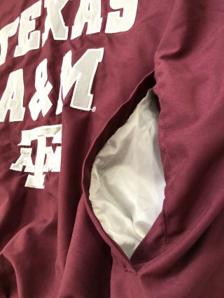 VTG Texas A & M University Jacket Mens Size SMALL Aggies Pullover Red White 6