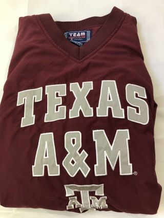 VTG Texas A & M University Jacket Mens Size SMALL Aggies Pullover Red White 8
