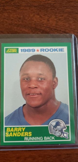 1989 Score Football 257 Barry Sanders Detroit Lion Nfl Running Back Rookie Card
