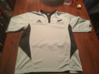 Zealand All Blacks Adidas Rugby Jersey Mens Large National Team Gray