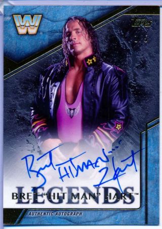 2017 Topps Wwe Bret " Hit Man " Hart Signed Auto Autograph Card 1/5 Ebay 1/1 Z479