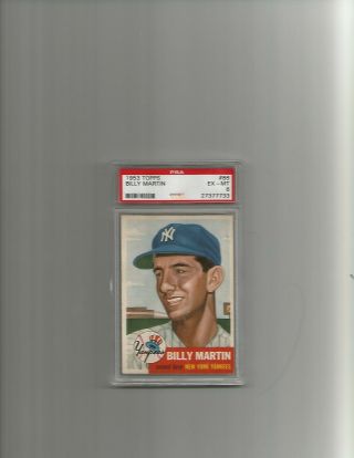1953 Topps Billy Martin 86 Baseball Card Psa 6.  0