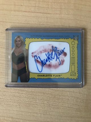 Charlotte Flair Autograph Kiss Card /25 2017 Topps Heritage Wwe