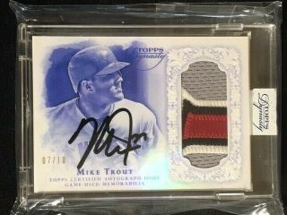 2015 Topps Dynasty - Mike Trout - Patch Auto - Angels - Ed 07/10 - - - Hot