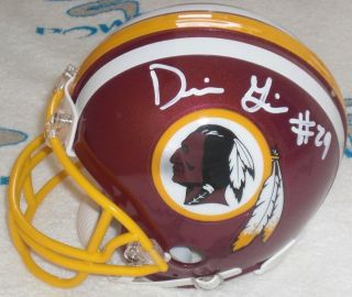 Derrius Guice Signed Washington Redskins Riddell Mini Helmet - L.  S.  U.  Lsu Tigers