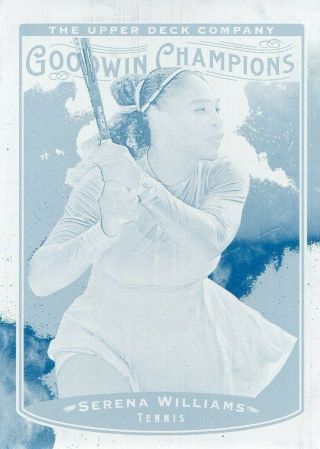 2019 Goodwin Champions Serena Williams Cyan Printing Plate Card 1/1