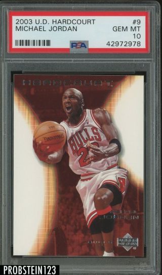 2003 - 04 Upper Deck Hardcourt Michael Jordan Chicago Bulls Hof Psa 10 Gem