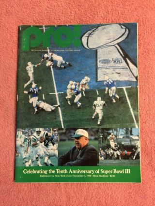 1978 York Jets Pro Nfl Program Baltimore Colts Shea Stadium - Rare