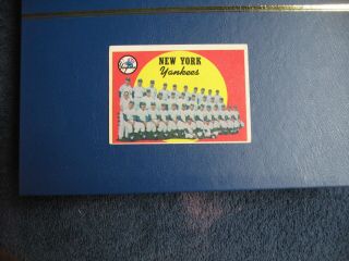 1959 Topps Baseball 510 York Yankees Team Card In