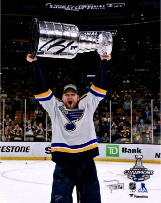 Colton Parayko Blues 2019 Stanley Cup Champs Signed 8 " X 10 " Raising Cup Photo