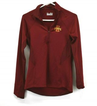 Under Armour Womens Small Semi Fitted Cold Gear 1/4 Zip Pull Over Iowa State