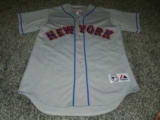 Majestic York Mets Blank Back Made In The Usa Baseball Jersey In Size Medium