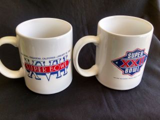 1983,  1988 Superbowl 2 Coffee Mugs John Riggins Doug Williams Washington Redskins