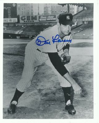 Don Larsen Autograph 8x10 Photo York Yankees 1956 World Series Perfect Game