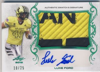 Luke Ford 2018 Leaf Army All American Patch /25 Auto Illinois