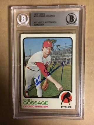 Rich Gossage Signed 1973 Topps Rookie Card Beckett Authenticated