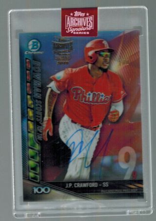 J.  P.  Crawford 2017 Bowmans Best Top 100 Rookie 2019 Topps Archives Auto Ed 1/1