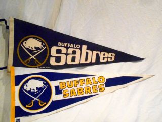 2 - Vintage Buffalo Sabres Pennants 1970 & 1988