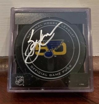 Scott Stevens Autographed Signed Official 50th Year Anniversary Game Puck Blues