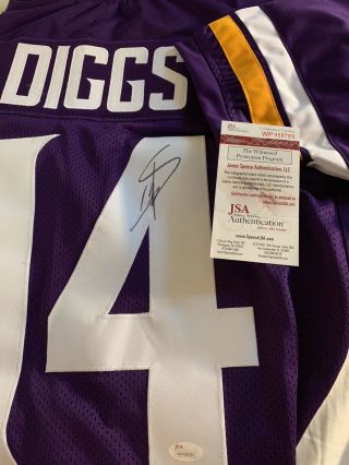 Stefon Diggs Signed Vikings Purple Pro Style Custom Jersey Large Signature Jsa