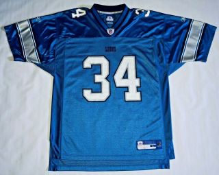 Kevin Jones Detroit Lions 34 Blue Reebok Nfl Football Jersey Nylon Mens Large