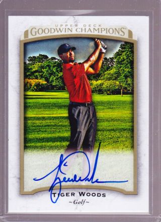 2017 Ud Goodwin Champions Tiger Woods Sp Auto Golf 45 Soft Top Right Corner