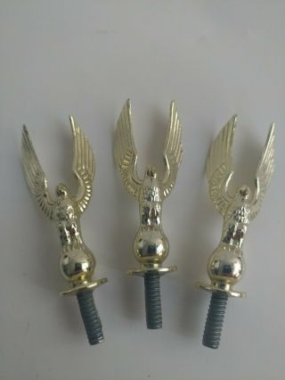 3 Vintage Eagle Trophy Topper Award Prize Arts Crafts Plastic Gold Tone