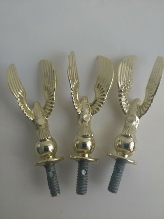 3 Vintage Eagle Trophy Topper Award Prize Arts Crafts Plastic GOLD Tone 2