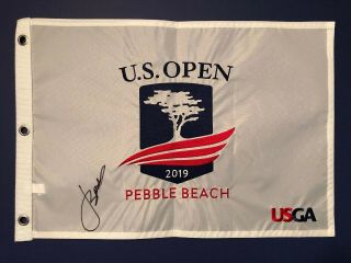 Jordan Spieth Signed 2019 Us Open Golf Flag Pebble Beach Pga 2015 Winner
