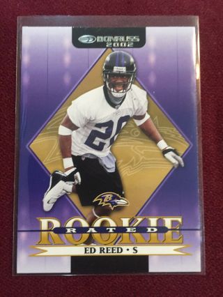 Ed Reed 2002 Donruss Rated Rookies Rookie Card Baltimore Ravens Um Hurricanes