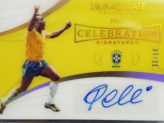 Pele Auto 2018 - 19 Panini Immaculate Celebration Signatures /10 Brazil